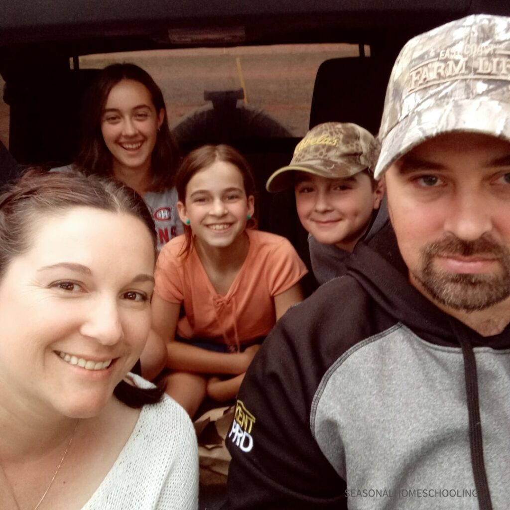 family in vehicle