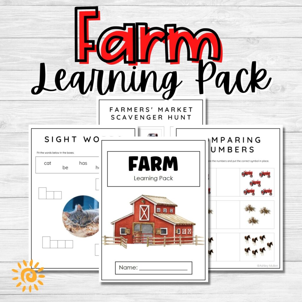 Farm Learning Pack Printables