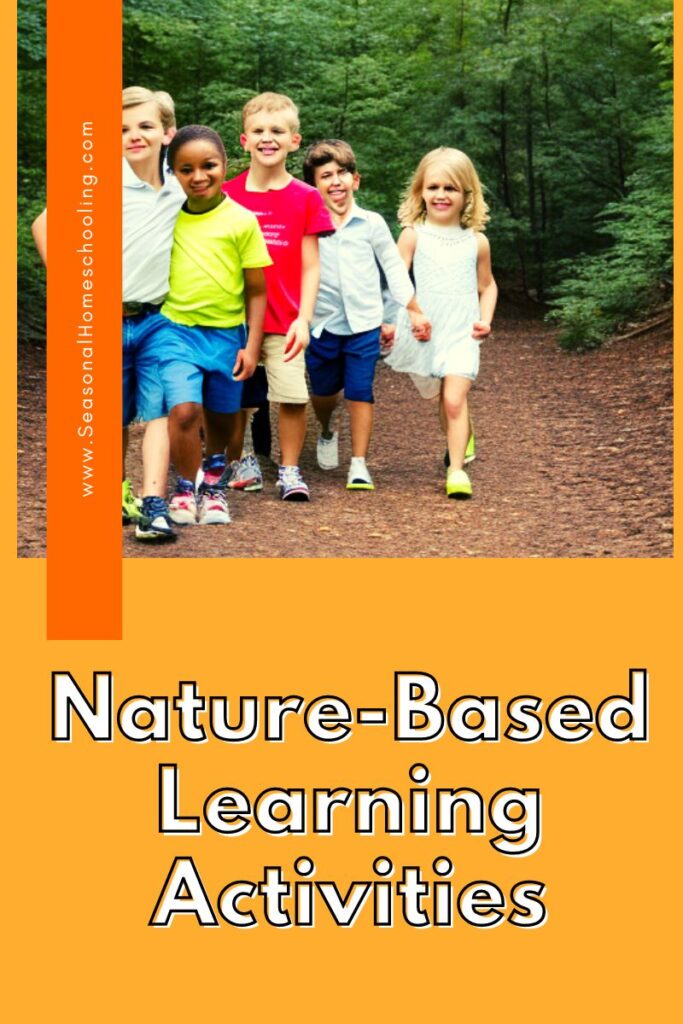 Children outside with Nature-Based Learning Activities text overlay