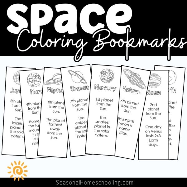 Space Bookmarks - Color Your Own Bookmark
