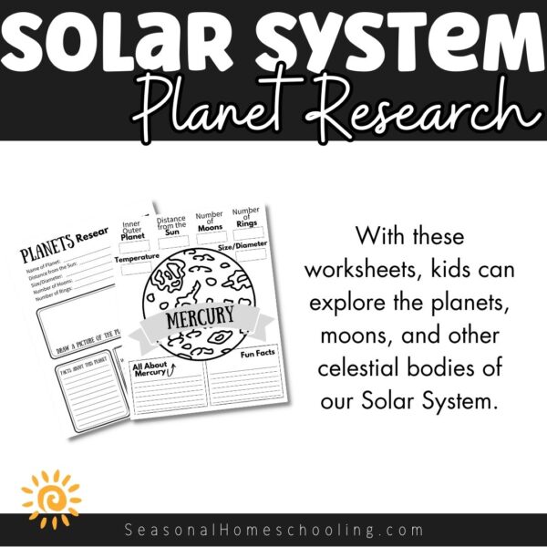 Solar System Research Worksheets page samples
