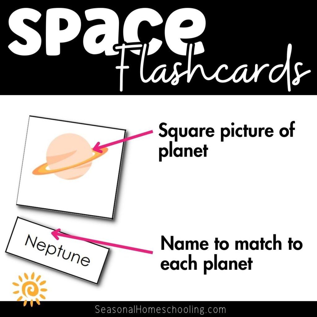 Planet flashcards space flash cards samples