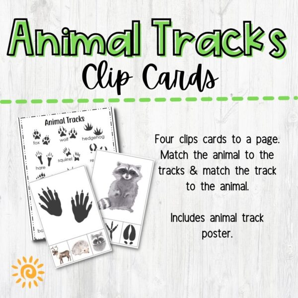 Animal Tracks Clip Cards page samples