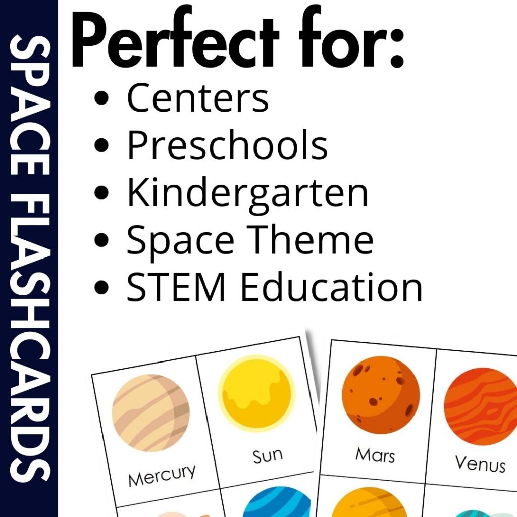 Planet flashcards space flash cards