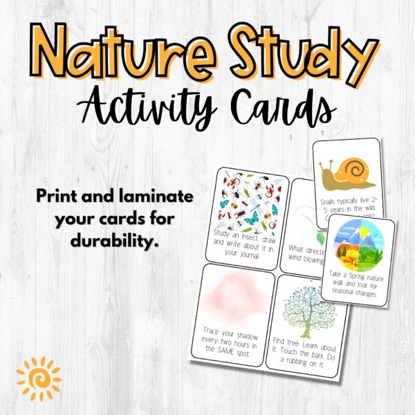 72 Nature Study Activity Cards samples