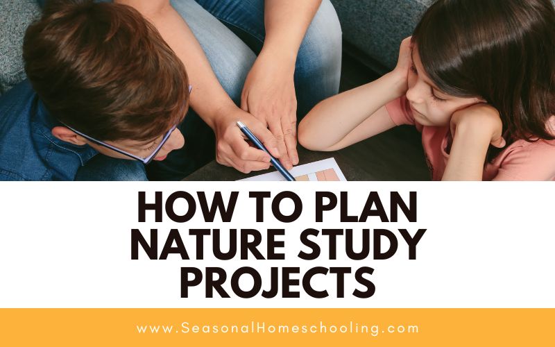 kids and parent planning nature study projects