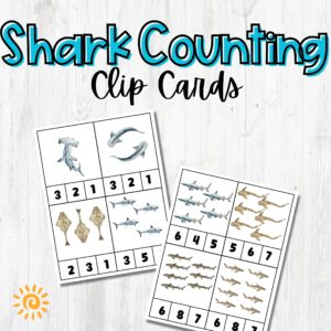 Shark Clip Cards Counting to 12 samples