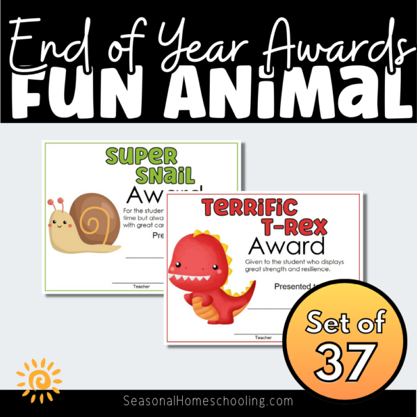 End of Year Rewards - homeschool samples of awards