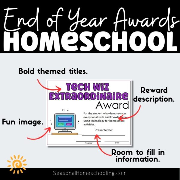End of Year Rewards - Fun Homeschool Version samples