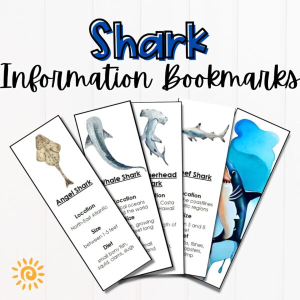 Shark Information Bookmark Set sample