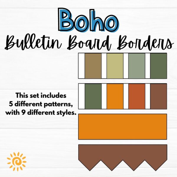 Boho Bulletin Board Borders Classroom Decor Samples