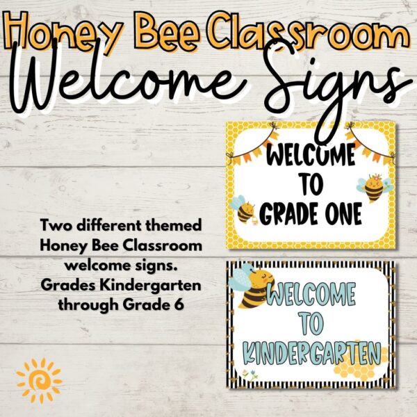Classroom Welcome Signs - Honey Bee - samples