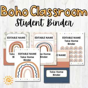 Boho Student Binder Covers samples