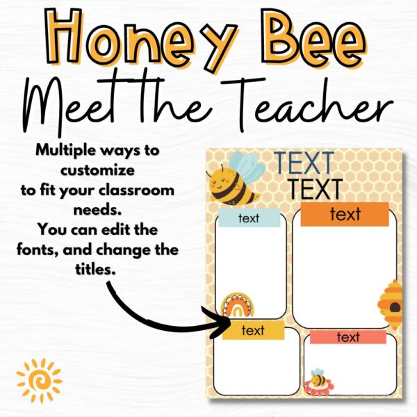Meet the Teacher - Honey Bee Theme sample