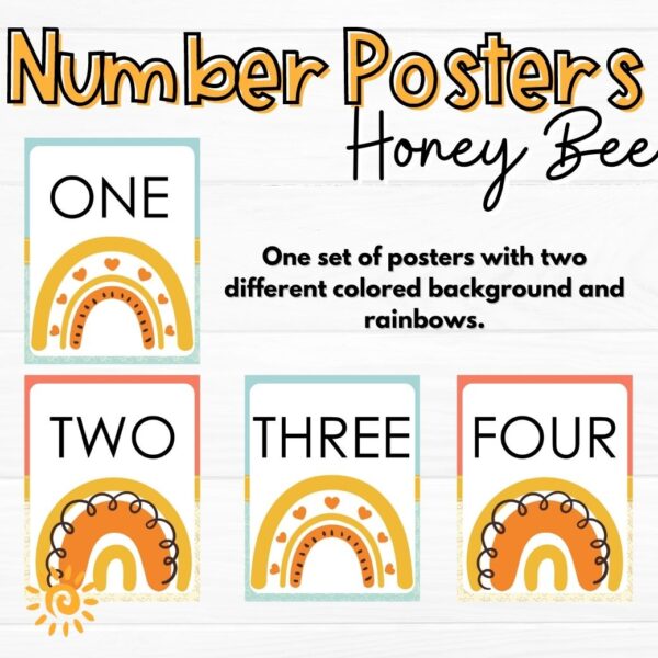 Number Posters - Honey Bee Theme samples