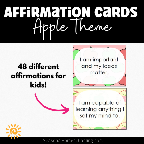 Apple Themed Affirmations for Kids samples