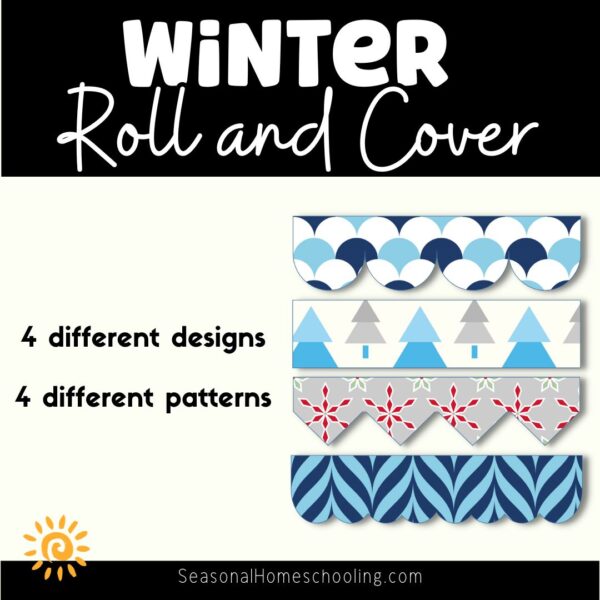 Winter Bulletin Board Borders Blue and red - Product Cover samples