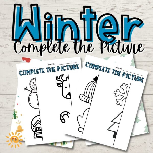 Evoke creativity with our Winter Complete the Picture printables! 5 delightful scenes for kids to finish, sparking imaginative winter adventures. samples
