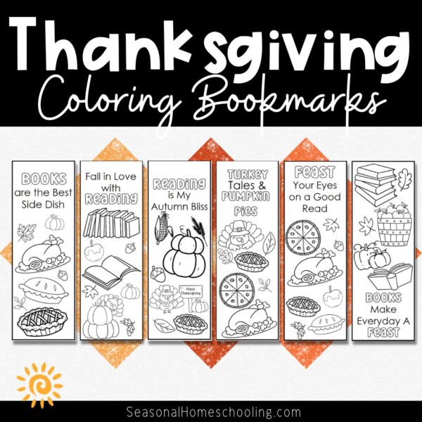 Thanksgiving Coloring Bookmarks samples