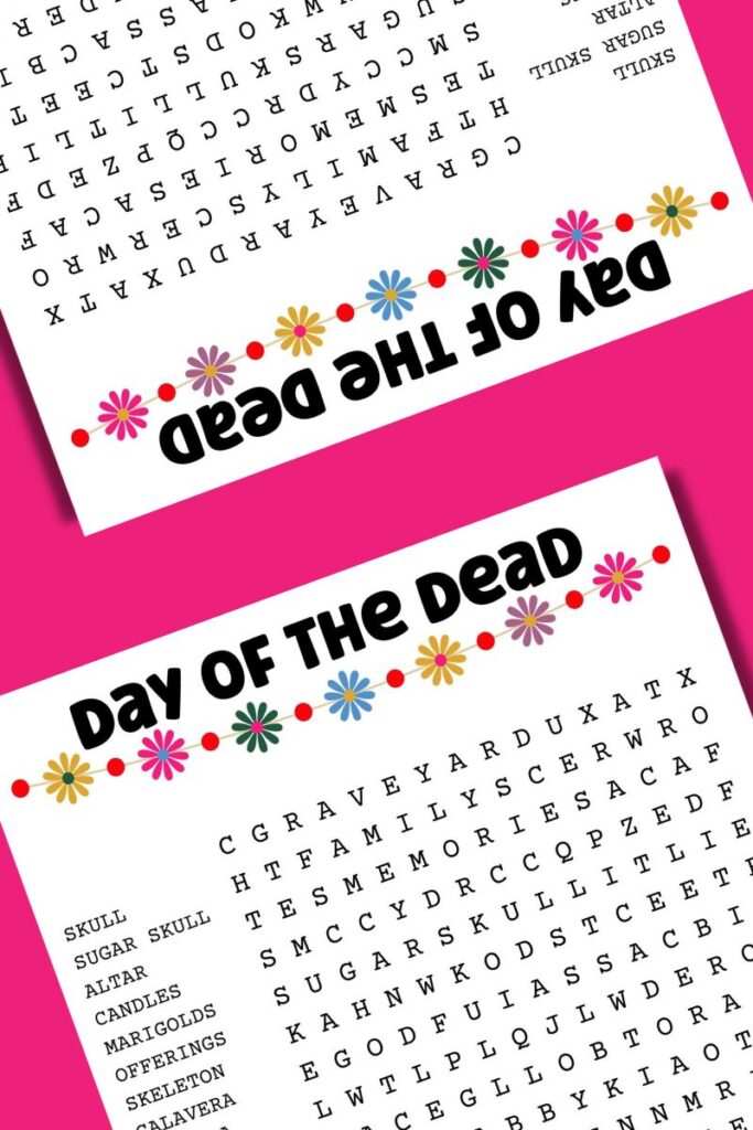 Day of the Dead Word Search sample