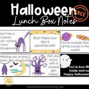 Halloween Lunch box notes sample