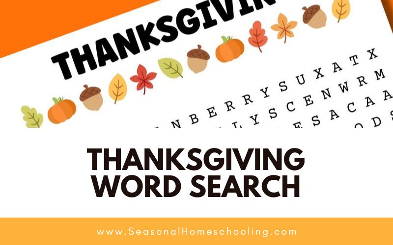 Thanksgiving Word Search samples