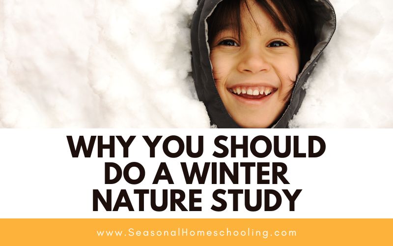 kids in the snow with Why You Should Do A Winter Nature Study text overlay