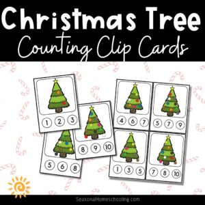 Christmas Tree Counting Clip Cards samples