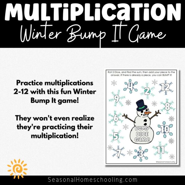 Winter Bump Dice Game with Multiplication Up to 12 sample page