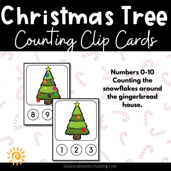 Christmas Tree Counting Clip Cards samples