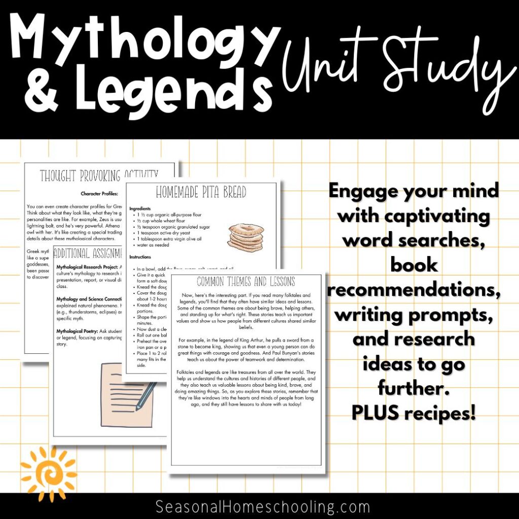 Mythology and Legends Unit Study Samples