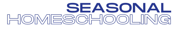 Seasonal homeschooling logo in blue