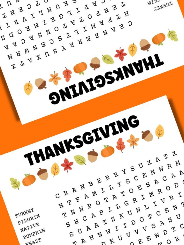 FREE Thanksgiving Word Search