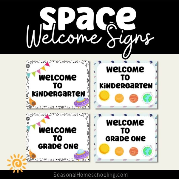 Classroom Welcome Signs - Space Theme examples