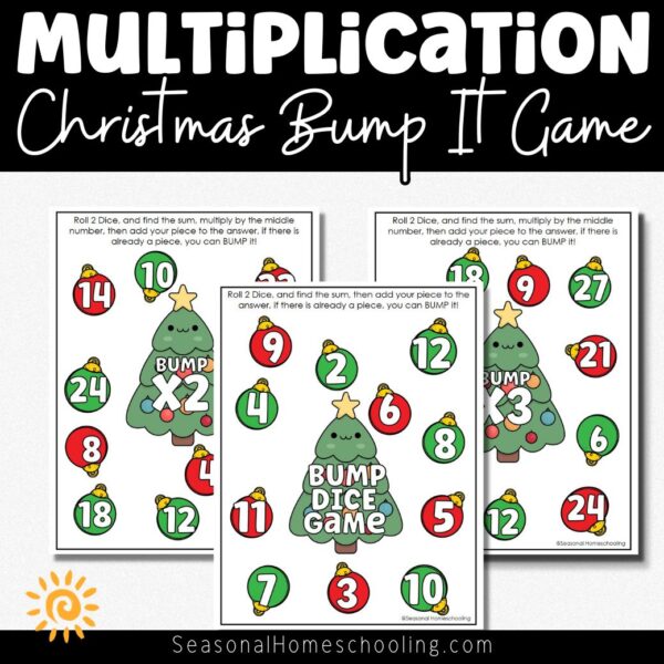 Christmas Bump Dice Game with Multiplication Up to 12