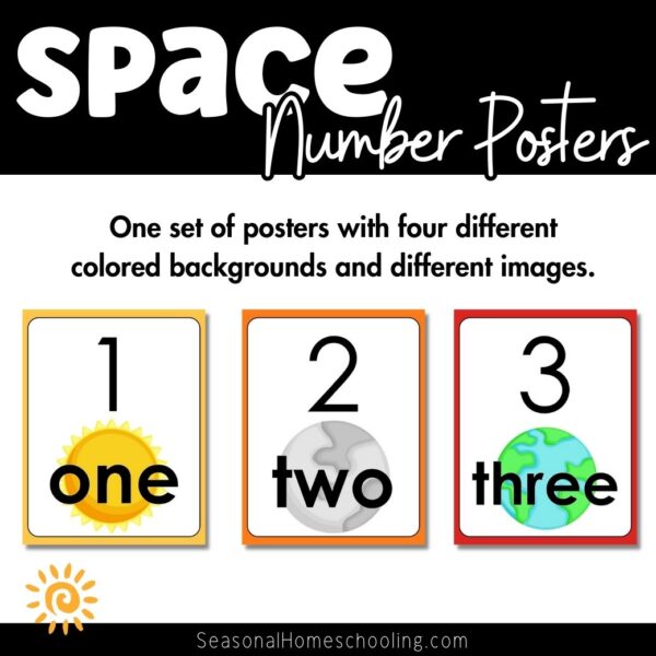 Space Number Posters examples