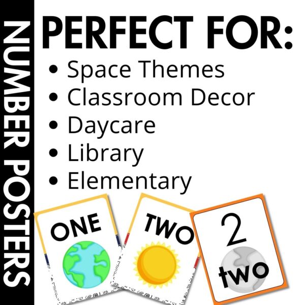 Space Number Posters examples of use