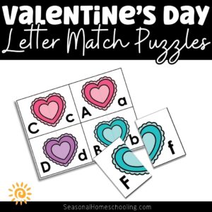 Valentine's day Letter Matching Puzzles printable sampes