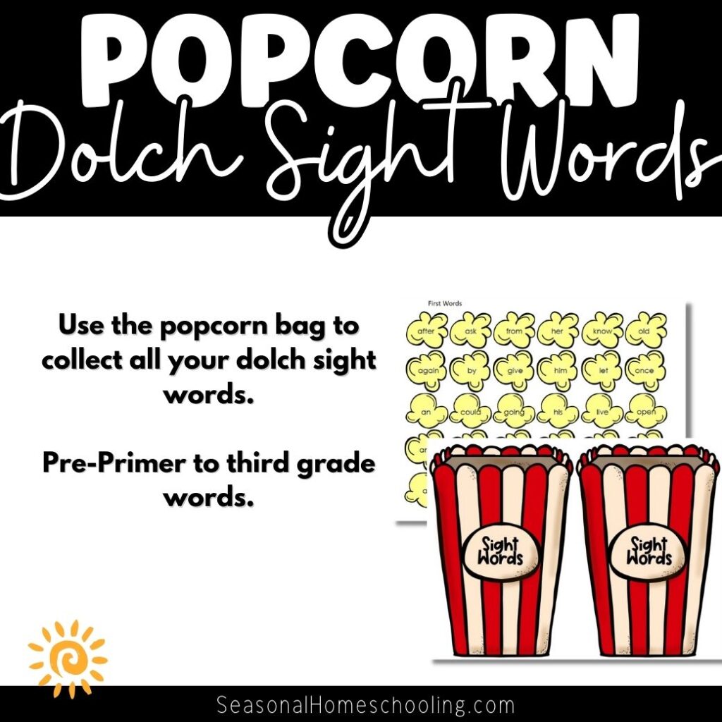 Popcorn Sight Words product sample