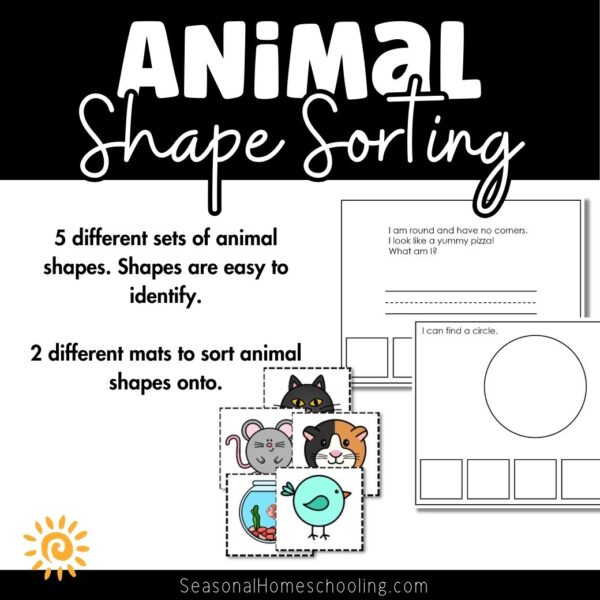 2D Shape Sorting - Animal Shape Sorting samples of printable