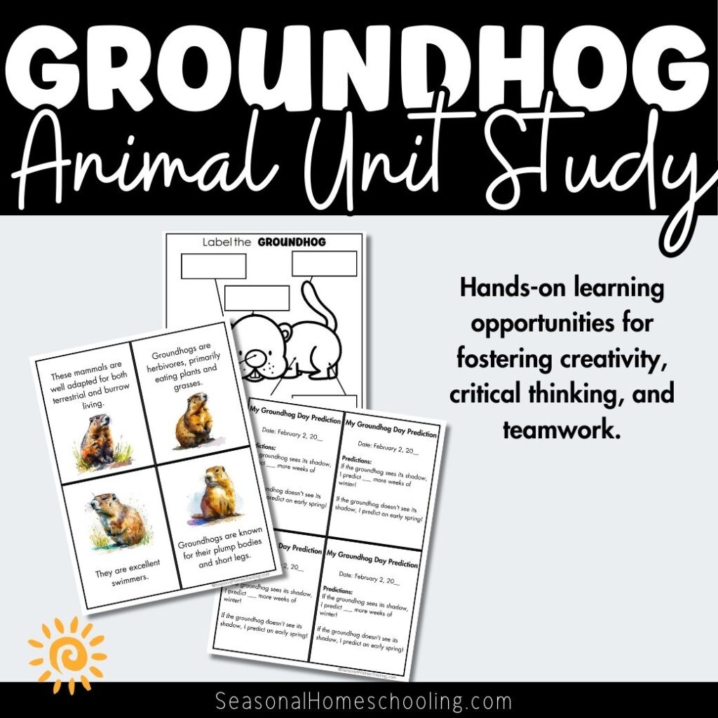 Groundhog Mini Animal Unit Study Samples of printable