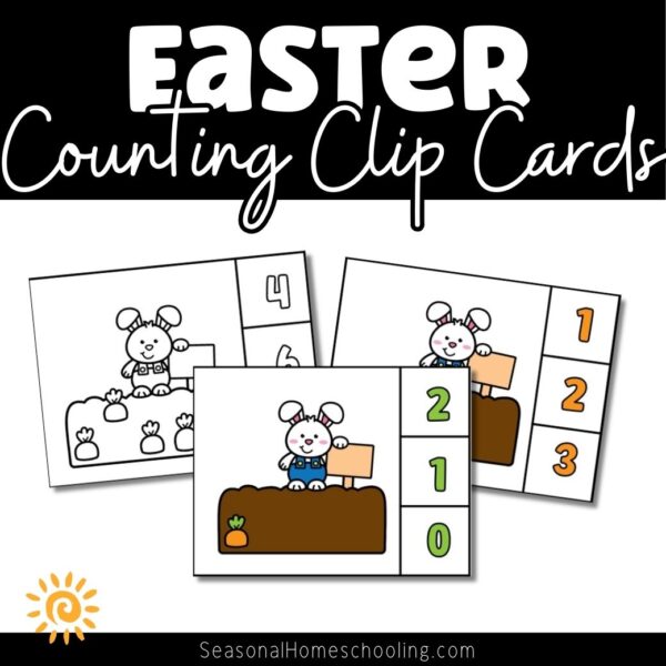 Easter Carrot Counting Clip Cards