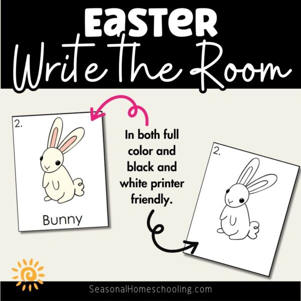 Easter Write the Room Printable pages samples