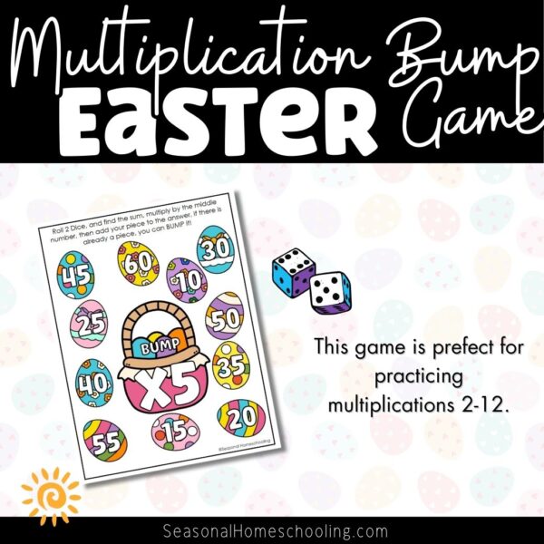 Easter Bump Dice Game with Multiplication Up to 12 samples
