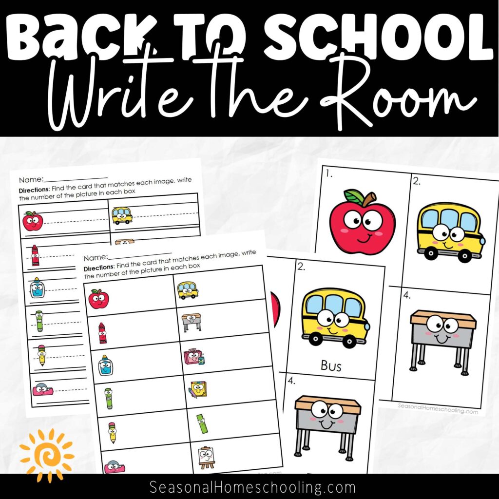 Back to School Write the Room product samples