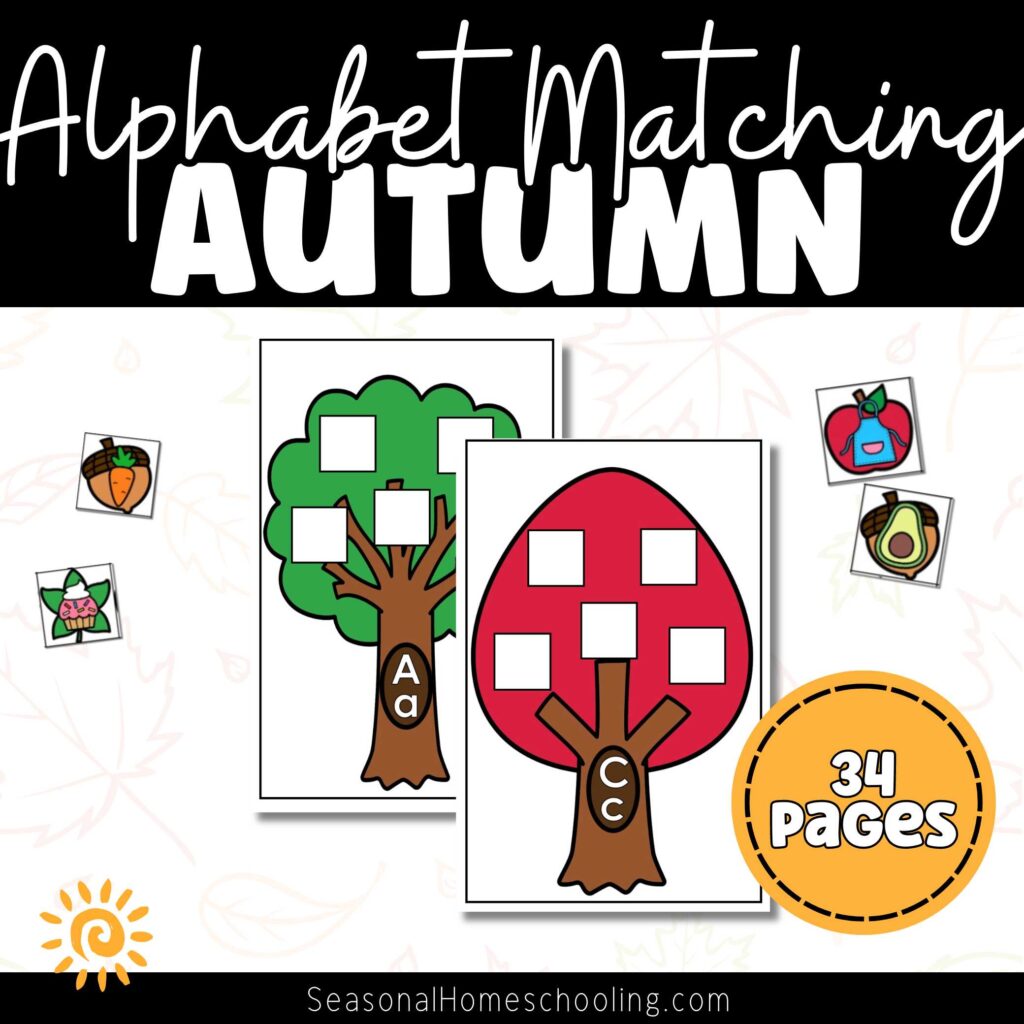 Autumn Alphabet Matching sample of pages included