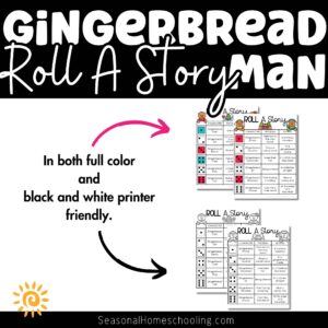 Gingerbread Man Roll A Story page samples