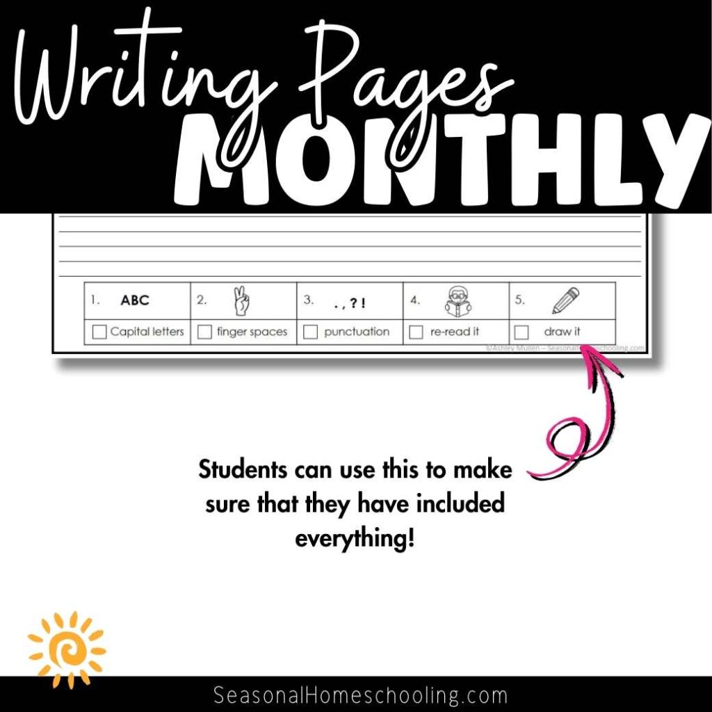 Monthly Writing Prompt Page samples