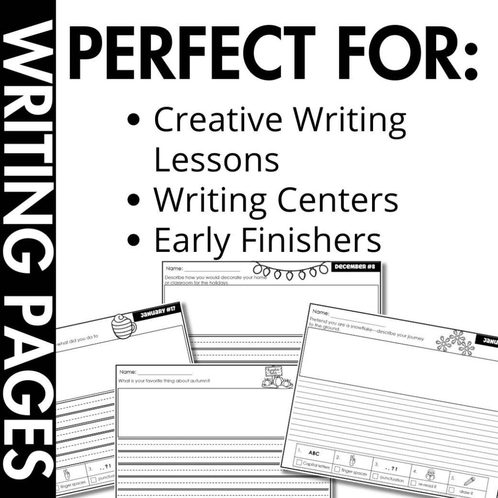Monthly Writing Prompt Page samples