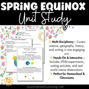 Spring Equinox unit study page samples